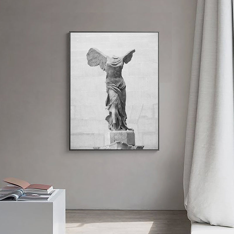 Grey Nordic Canvas Print Photo Winged Victory of Samothrace Wall Art Decor for Room Clearhalo 'Arts' 'Canvas Art' 1760825