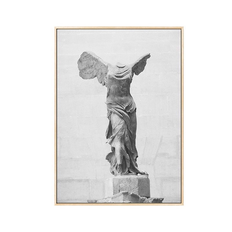 Grey Nordic Canvas Print Photo Winged Victory of Samothrace Wall Art Decor for Room