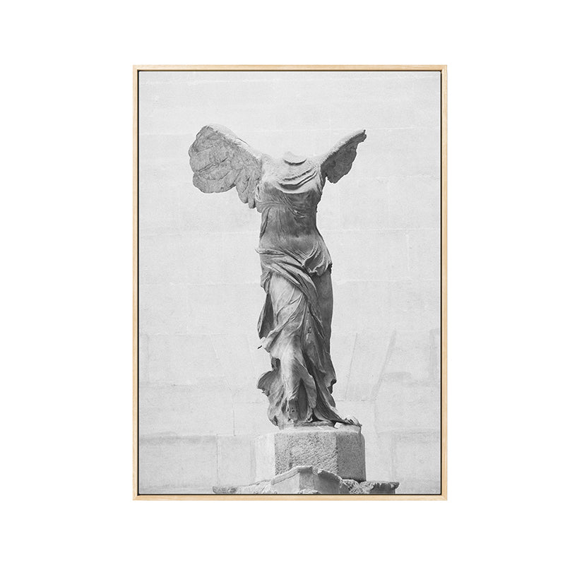 Grey Nordic Canvas Print Photo Winged Victory of Samothrace Wall Art Decor for Room Clearhalo 'Arts' 'Canvas Art' 1760826