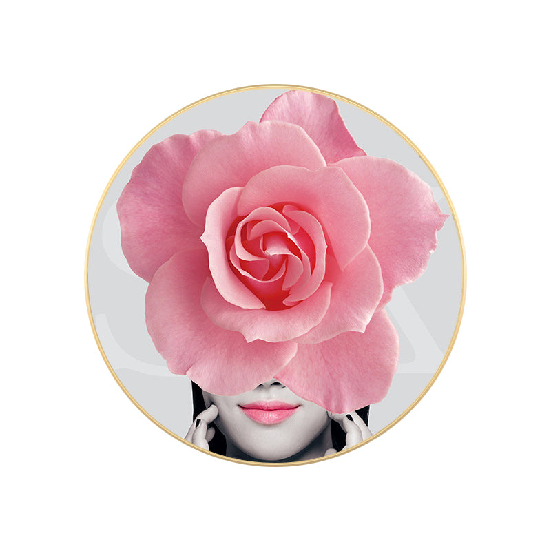 Modern Flower and Girl Canvas Pastel Color Bedroom Wall Art Decor, Multiple Sizes Clearhalo 'Art Gallery' 'Canvas Art' 'Contemporary Art Gallery' 'Modern' Arts' 1760865