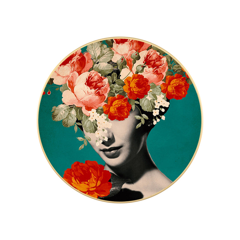 Modern Flower and Girl Canvas Pastel Color Bedroom Wall Art Decor, Multiple Sizes Clearhalo 'Art Gallery' 'Canvas Art' 'Contemporary Art Gallery' 'Modern' Arts' 1760876