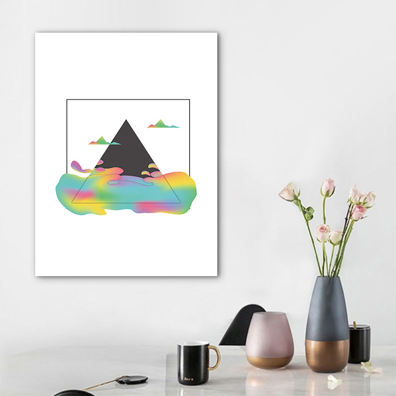 Mountains View Canvas Print Scandinavian Landscape Painting in Black for Guest Room Clearhalo 'Arts' 'Canvas Art' 1760912