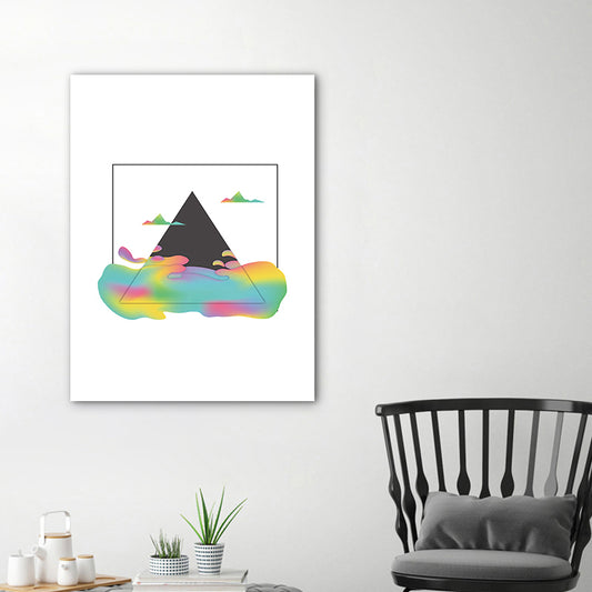 Mountains View Canvas Print Scandinavian Landscape Painting in Black for Guest Room - Clearhalo - 'Arts' - 'Canvas Art' - 1760913