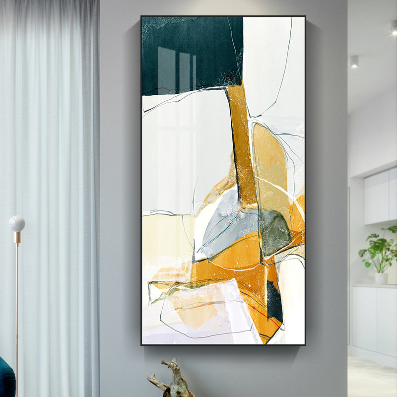 Abstract Painting Soft Color Canvas Wall Art Print Textured, Multiple Sizes Options - Yellow - Clearhalo - 'Arts' - 'Canvas Art' - 1760929