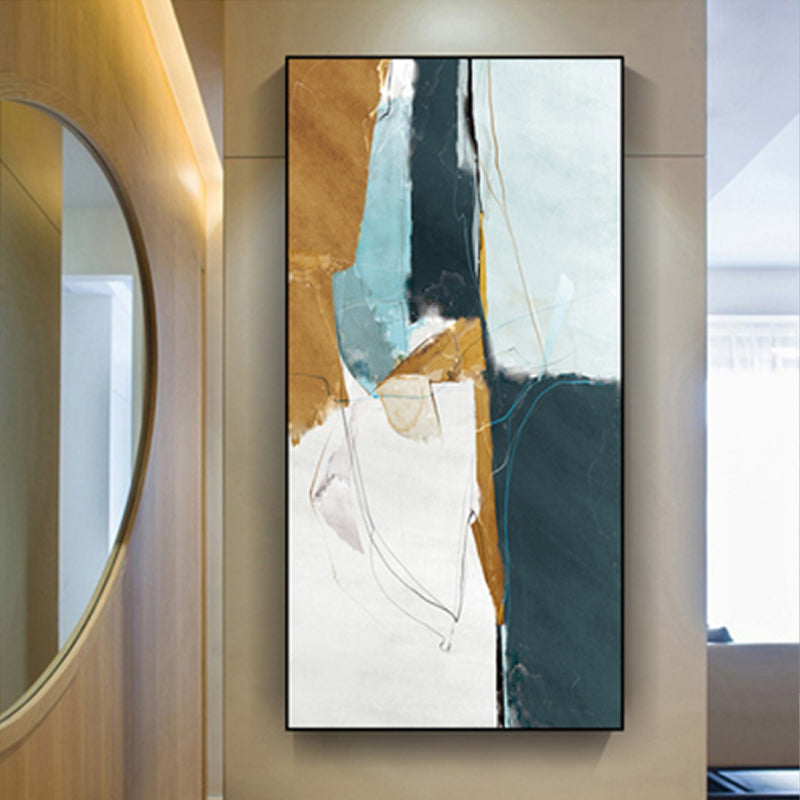 Abstract Painting Soft Color Canvas Wall Art Print Textured, Multiple Sizes Options Dark Blue Clearhalo 'Arts' 'Canvas Art' 1760940