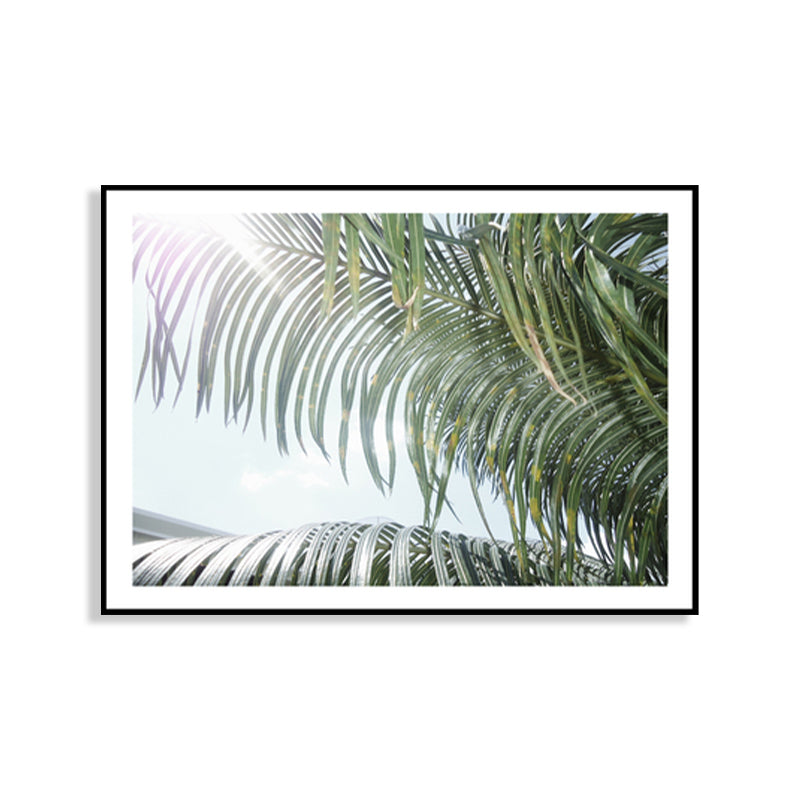 Photograph Print Palm Branch Canvas Green Tropical Wall Art Decor for Sitting Room Clearhalo 'Art Gallery' 'Canvas Art' 'Contemporary Art Gallery' 'Modern' Arts' 1760955