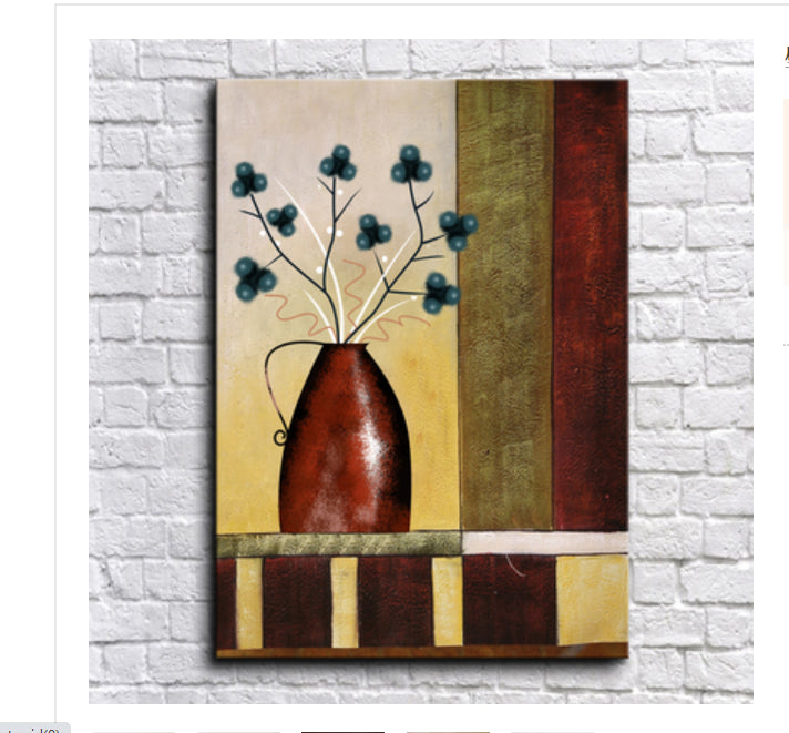 Light Color Flower Wall Decor Textured Art Nouveau Style Girls Bedroom Canvas Art Brown Clearhalo 'Arts' 'Canvas Art' 1760960