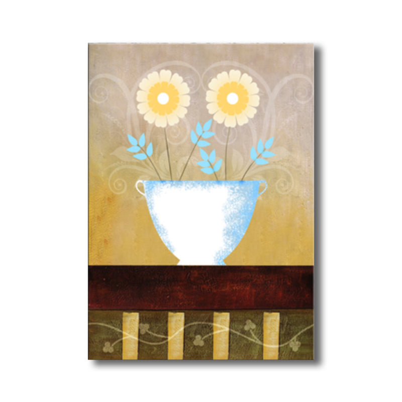 Light Color Flower Wall Decor Textured Art Nouveau Style Girls Bedroom Canvas Art Clearhalo 'Arts' 'Canvas Art' 1760969