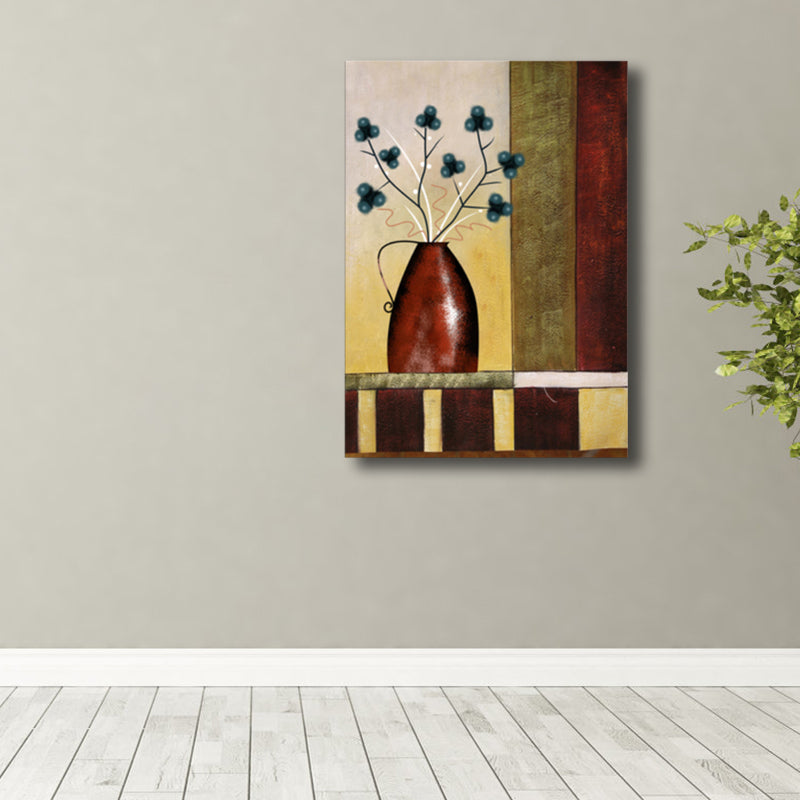 Light Color Flower Wall Decor Textured Art Nouveau Style Girls Bedroom Canvas Art Clearhalo 'Arts' 'Canvas Art' 1760972