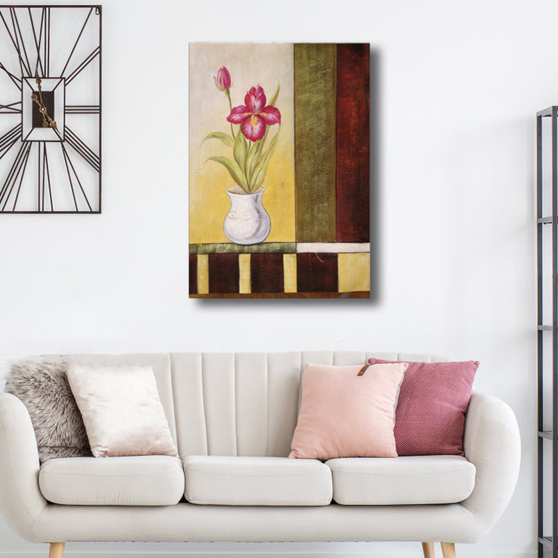 Light Color Flower Wall Decor Textured Art Nouveau Style Girls Bedroom Canvas Art Clearhalo 'Arts' 'Canvas Art' 1760976