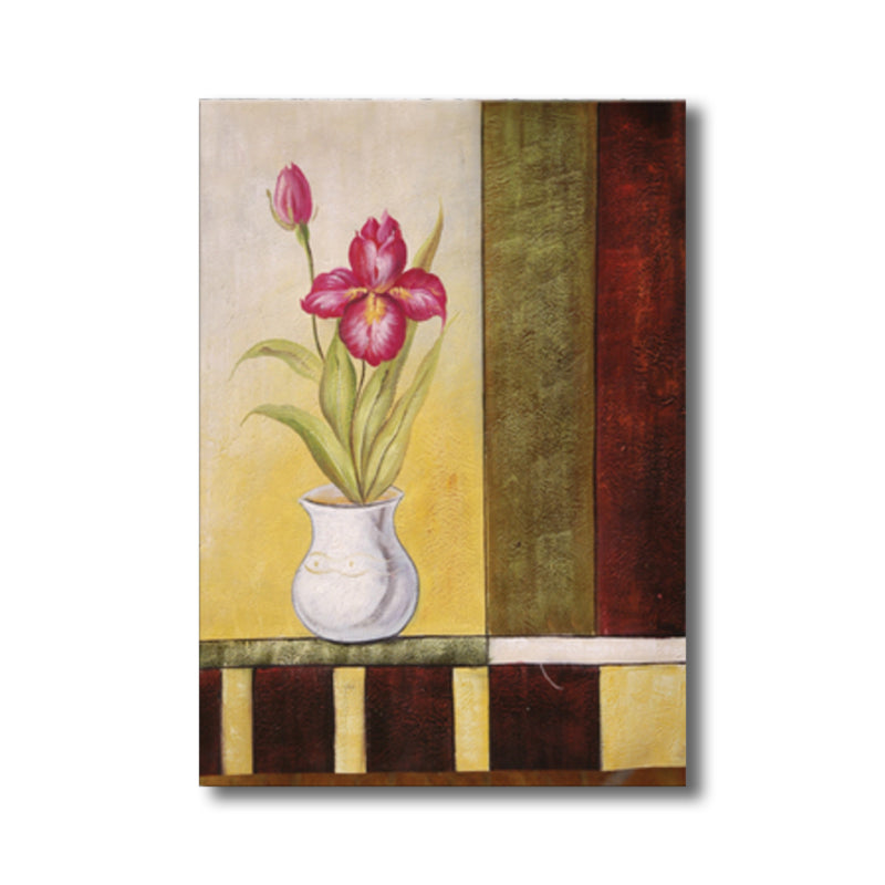 Light Color Flower Wall Decor Textured Art Nouveau Style Girls Bedroom Canvas Art Clearhalo 'Arts' 'Canvas Art' 1760977