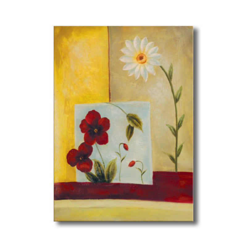 Light Color Flower Wall Decor Textured Art Nouveau Style Girls Bedroom Canvas Art Clearhalo 'Arts' 'Canvas Art' 1760981