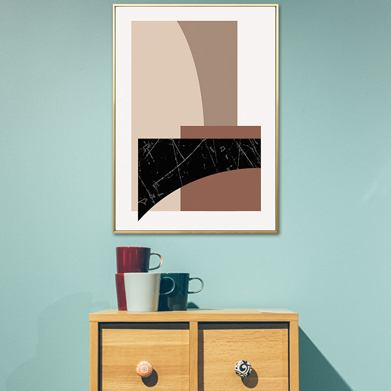 Scandinavian Style Geometric Art Print Canvas Light Color Oil Painting Wall Decor Clearhalo 'Arts' 'Canvas Art' 1760990