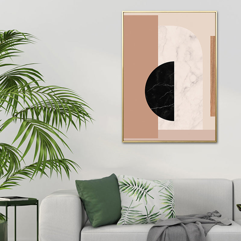 Scandinavian Style Geometric Art Print Canvas Light Color Oil Painting Wall Decor Clearhalo 'Arts' 'Canvas Art' 1760999