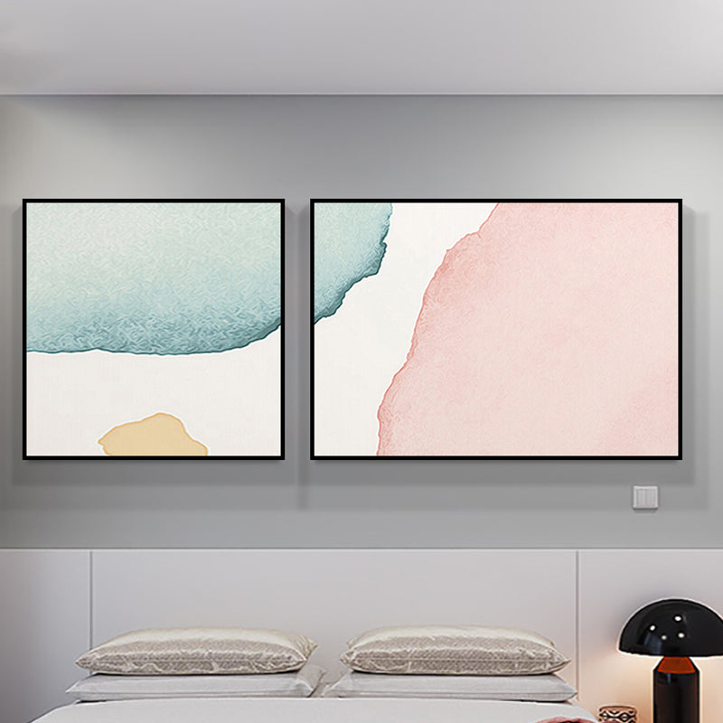 Minimalism Abstract Canvas Wall Art House Interior Wall Decor in Pastel Color, Optional Size Blue Clearhalo 'Art Gallery' 'Canvas Art' 'Contemporary Art Gallery' 'Modern' Arts' 1761036