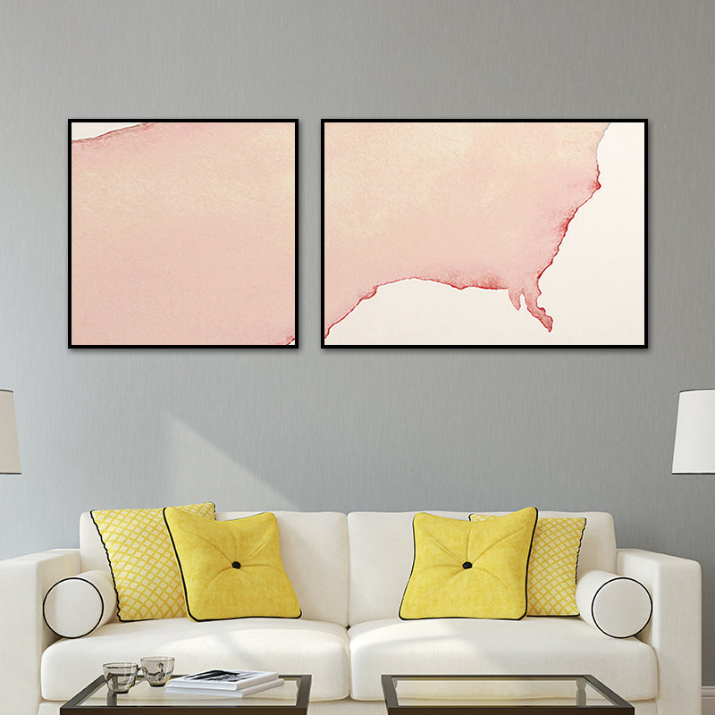 Minimalism Abstract Canvas Wall Art House Interior Wall Decor in Pastel Color, Optional Size Pink Clearhalo 'Art Gallery' 'Canvas Art' 'Contemporary Art Gallery' 'Modern' Arts' 1761043