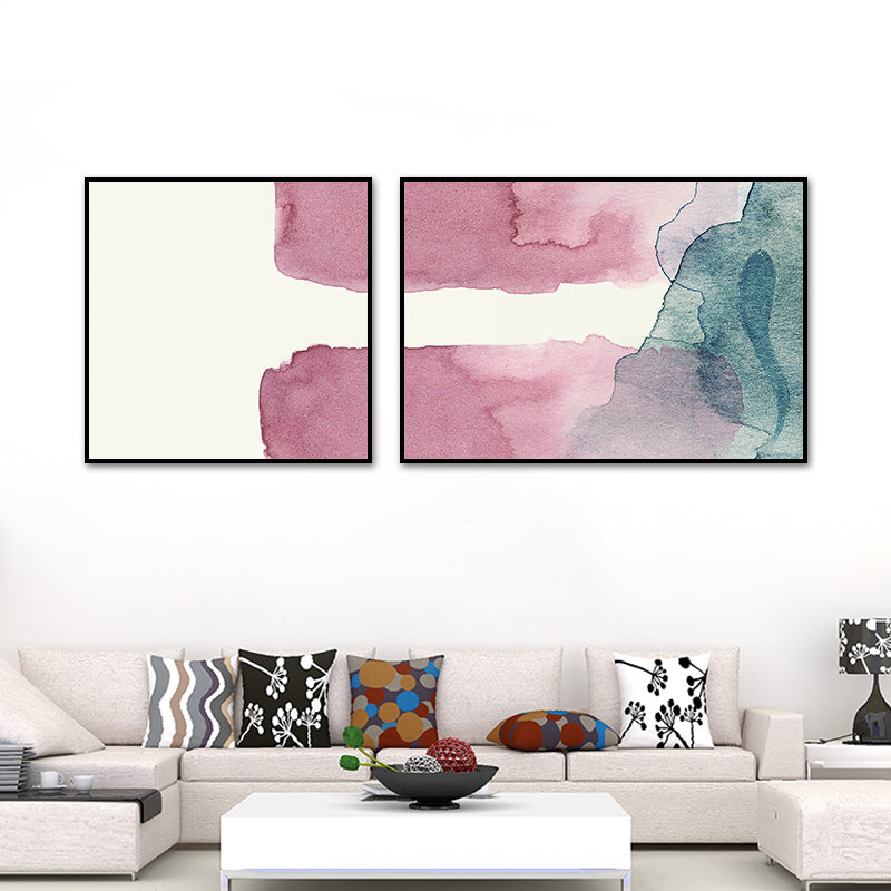 Minimalism Abstract Canvas Wall Art House Interior Wall Decor in Pastel Color, Optional Size Pink Large Clearhalo 'Art Gallery' 'Canvas Art' 'Contemporary Art Gallery' 'Modern' Arts' 1761047