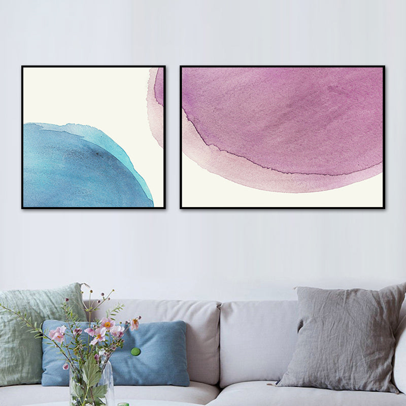 Minimalism Abstract Canvas Wall Art House Interior Wall Decor in Pastel Color, Optional Size Purple Clearhalo 'Art Gallery' 'Canvas Art' 'Contemporary Art Gallery' 'Modern' Arts' 1761051