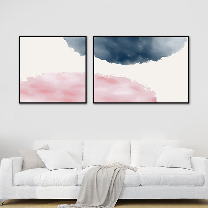 Minimalism Abstract Canvas Wall Art House Interior Wall Decor in Pastel Color, Optional Size Black Clearhalo 'Art Gallery' 'Canvas Art' 'Contemporary Art Gallery' 'Modern' Arts' 1761055