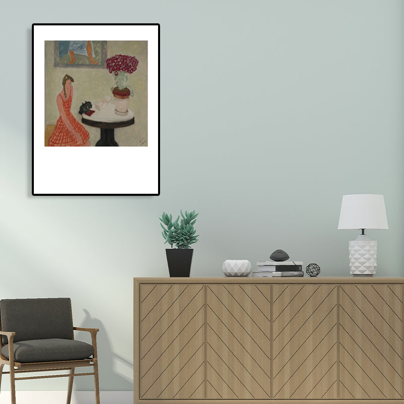 Canvas Pastel Color Painting Abstract Expressionism Leisure Entertainment Art Print, Multiple Sizes Light Brown Clearhalo 'Arts' 'Canvas Art' 1761076