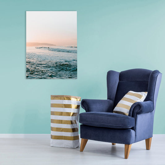 Canvas Blue Art Print Contemporary Style Sea Scenery Painting, Multiple Sizes Options Blue Clearhalo 'Art Gallery' 'Canvas Art' 'Contemporary Art Gallery' 'Modern' Arts' 1761088