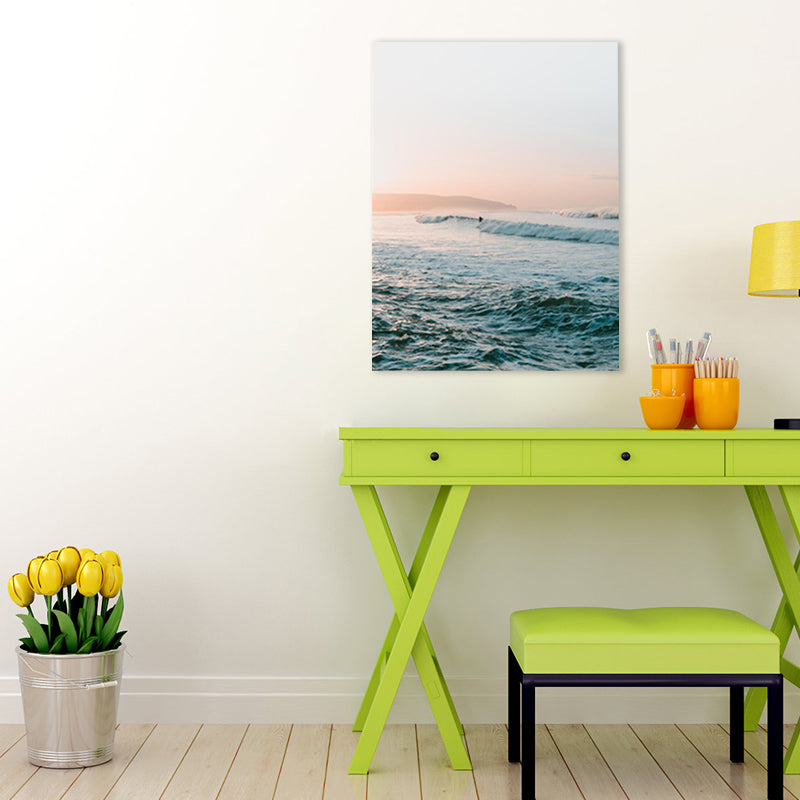 Canvas Blue Art Print Contemporary Style Sea Scenery Painting, Multiple Sizes Options Clearhalo 'Art Gallery' 'Canvas Art' 'Contemporary Art Gallery' 'Modern' Arts' 1761089