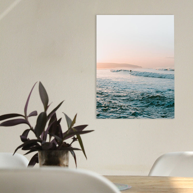 Canvas Blue Art Print Contemporary Style Sea Scenery Painting, Multiple Sizes Options Clearhalo 'Art Gallery' 'Canvas Art' 'Contemporary Art Gallery' 'Modern' Arts' 1761090