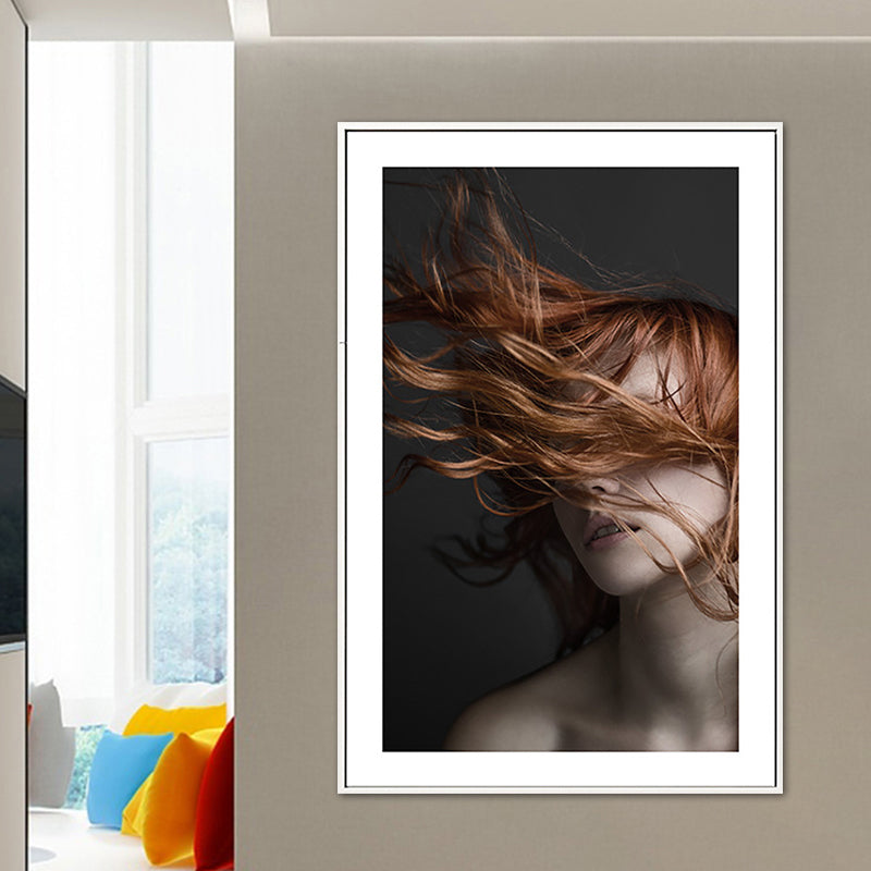 Tousle-Haired Maid Canvas for Kitchen Photography Wall Art Print, Multiple Sizes Options Brown Clearhalo 'Art Gallery' 'Canvas Art' 'Contemporary Art Gallery' 'Modern' Arts' 1761121