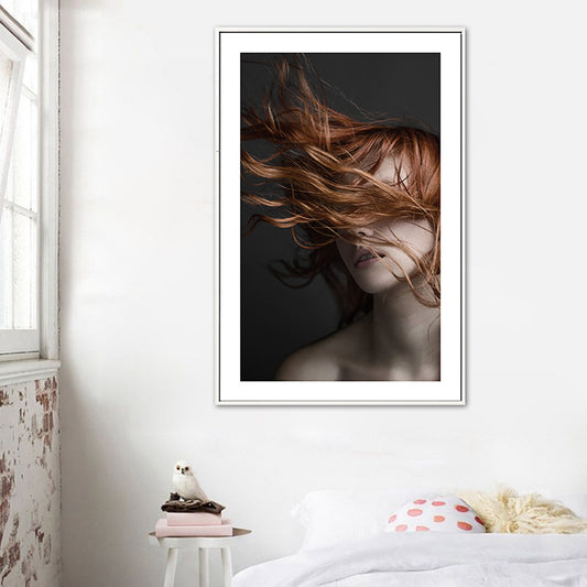 Tousle-Haired Maid Canvas for Kitchen Photography Wall Art Print, Multiple Sizes Options Clearhalo 'Art Gallery' 'Canvas Art' 'Contemporary Art Gallery' 'Modern' Arts' 1761123