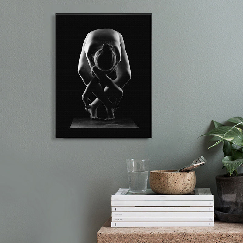 Vintage Chic Figure Canvas Print Light Color Textured Wall Art Decor for Dining Room Black Clearhalo 'Arts' 'Canvas Art' 1761155