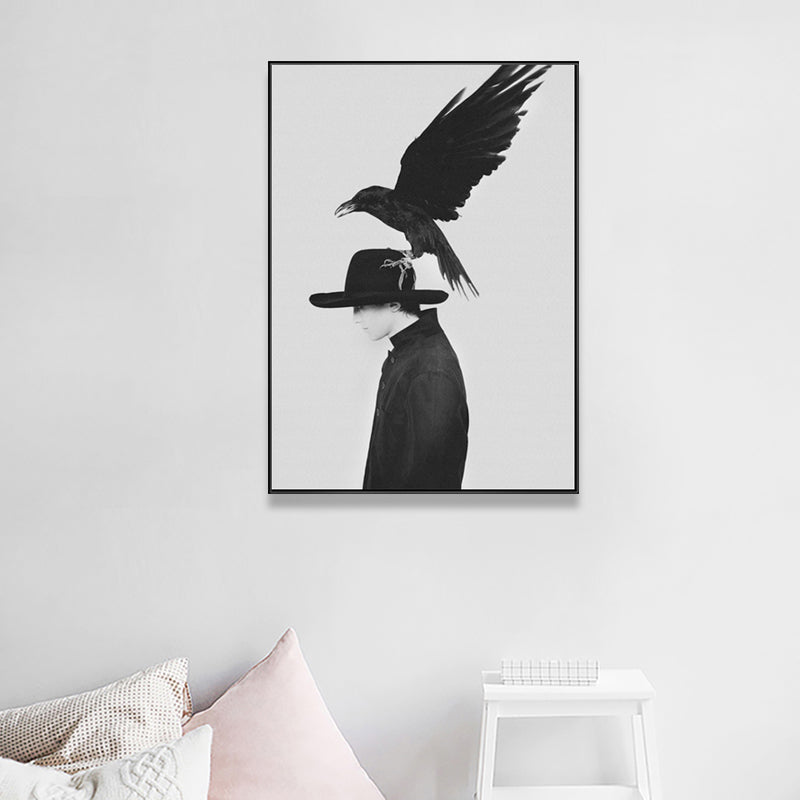 Vintage Chic Figure Canvas Print Light Color Textured Wall Art Decor for Dining Room Clearhalo 'Arts' 'Canvas Art' 1761163