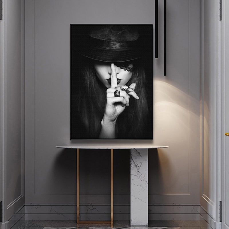 Vintage Chic Figure Canvas Print Light Color Textured Wall Art Decor for Dining Room Clearhalo 'Arts' 'Canvas Art' 1761167