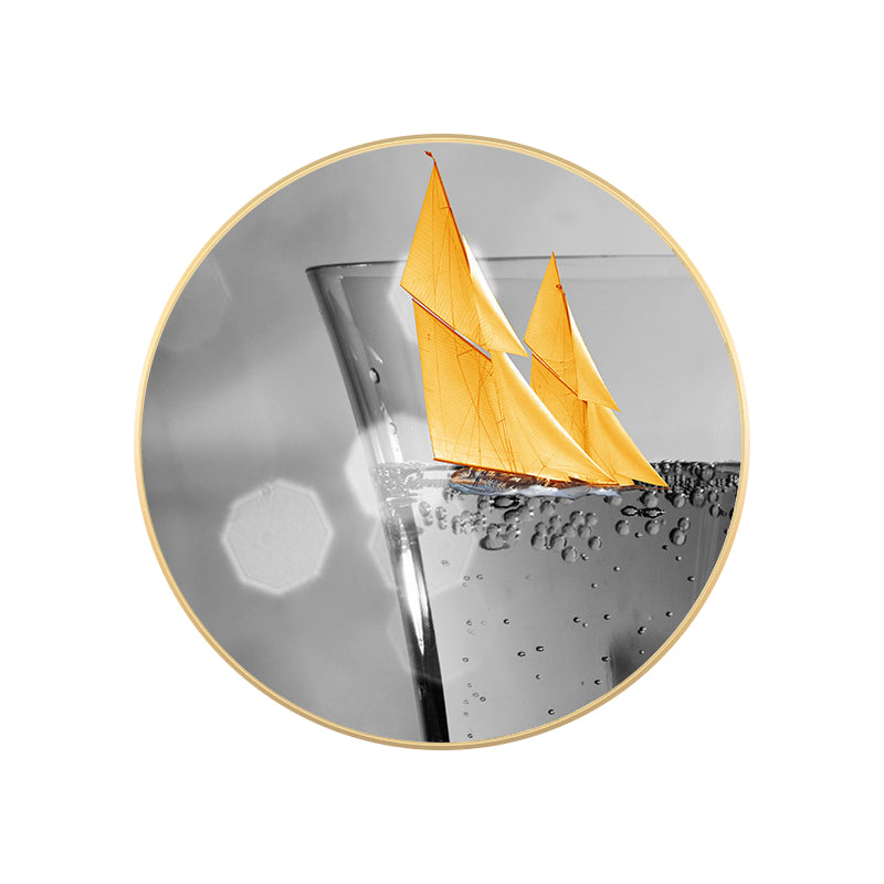 Gray Wine Glass Painting Textured Contemporary Style Dining Room Canvas Wall Art Clearhalo 'Art Gallery' 'Canvas Art' 'Contemporary Art Gallery' 'Modern' Arts' 1761215