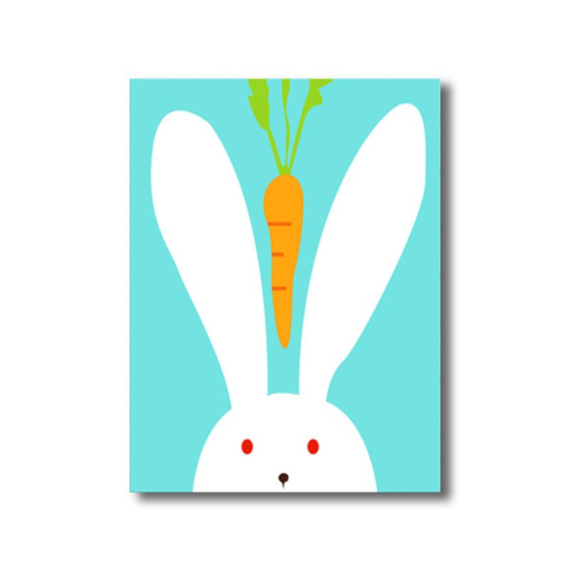 Illustration Animal Wall Art Decor Pastel Color Kids Style Canvas Print for House Interior Clearhalo 'Art Gallery' 'Canvas Art' 'Kids' Arts' 1761241