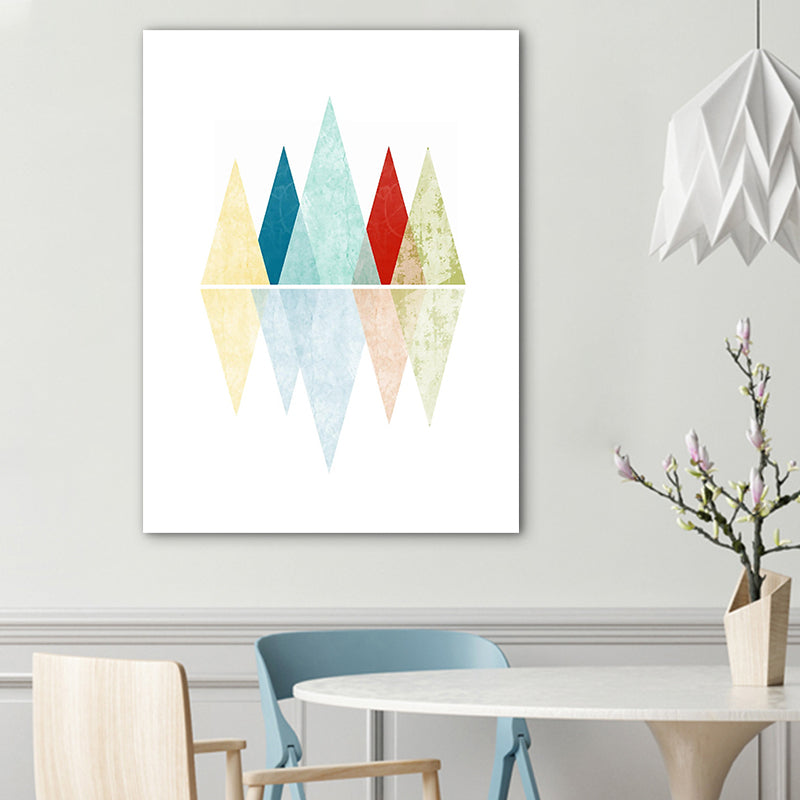 Rolling Mountains Wall Decor Pastel Color Scandinavian Style Canvas for Dining Room Blue Clearhalo 'Arts' 'Canvas Art' 1761242