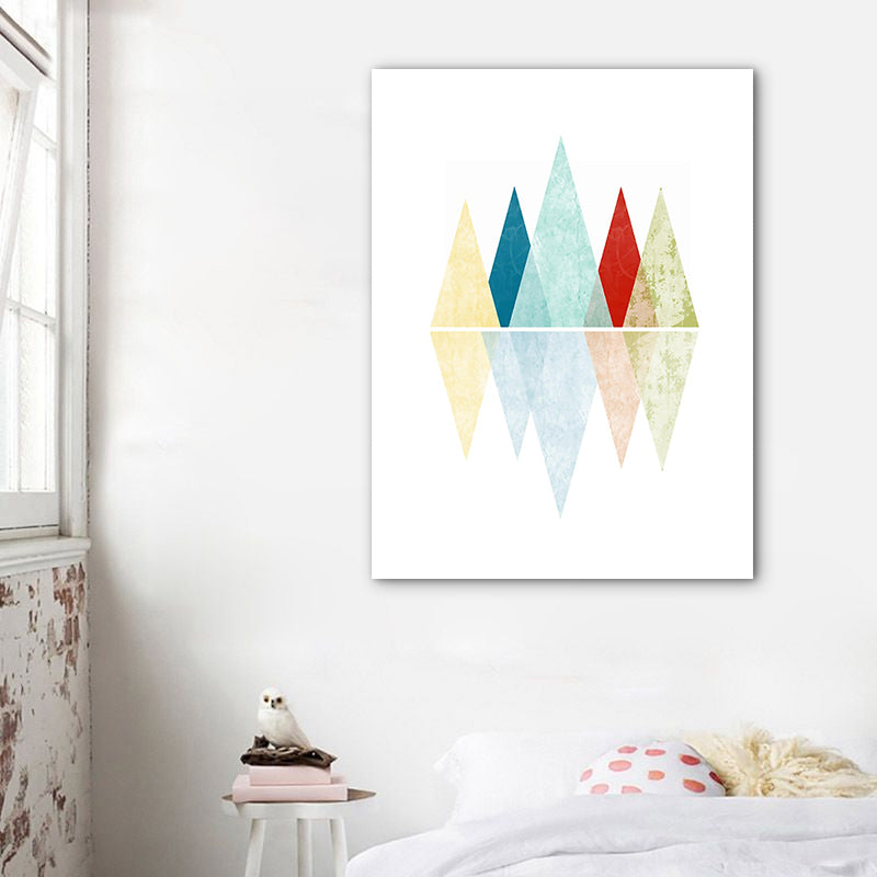 Rolling Mountains Wall Decor Pastel Color Scandinavian Style Canvas for Dining Room Clearhalo 'Arts' 'Canvas Art' 1761244