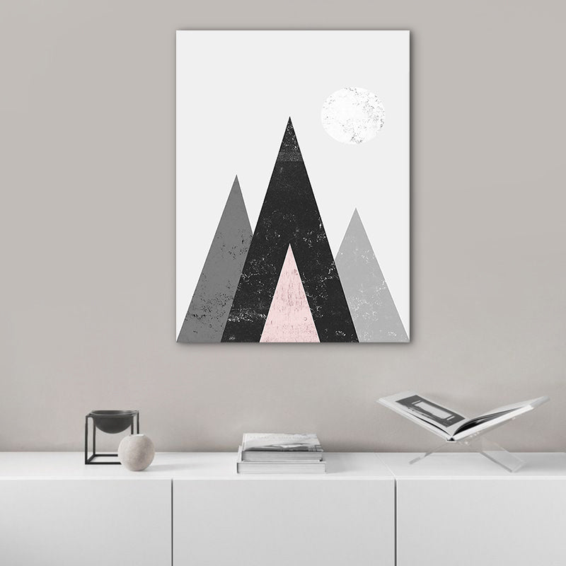 Rolling Mountains Wall Decor Pastel Color Scandinavian Style Canvas for Dining Room Clearhalo 'Arts' 'Canvas Art' 1761250