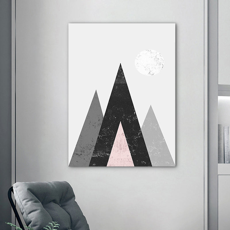 Rolling Mountains Wall Decor Pastel Color Scandinavian Style Canvas for Dining Room Clearhalo 'Arts' 'Canvas Art' 1761251