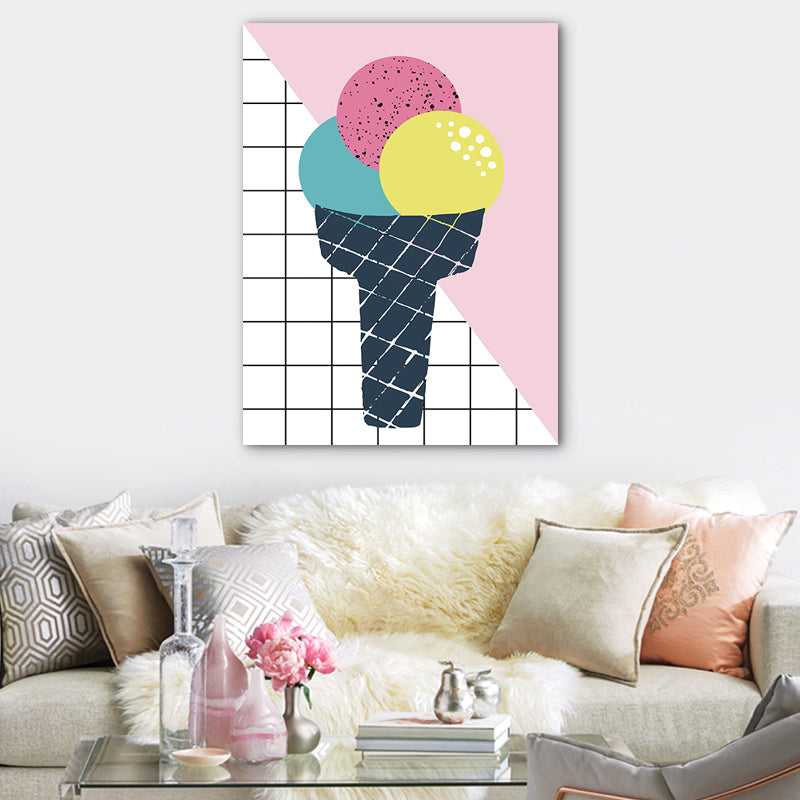 Scandinavian Stylish Foods Wall Art Decor Pastel Color Dining Room Wrapped Canvas Blue Clearhalo 'Arts' 'Canvas Art' 1761253