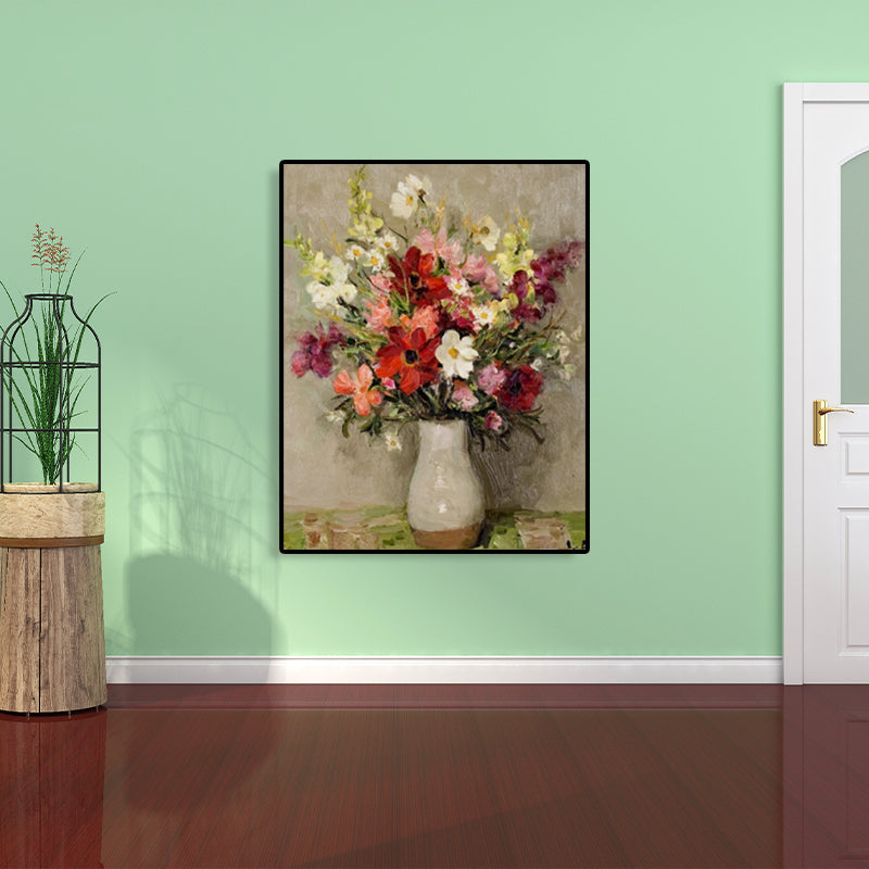 Canvas Textured Art Print Impressionism Flower Arrangement Painting, Multiple Sizes Red Clearhalo 'Arts' 'Canvas Art' 1761275