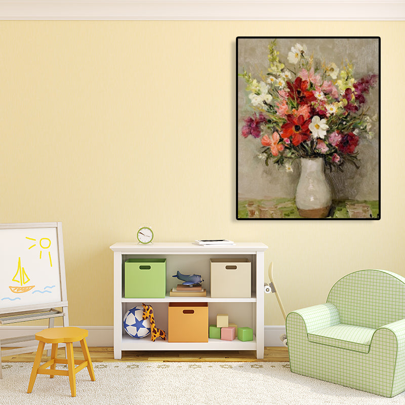 Canvas Textured Art Print Impressionism Flower Arrangement Painting, Multiple Sizes Clearhalo 'Arts' 'Canvas Art' 1761276