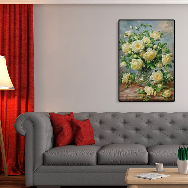 Canvas Textured Art Print Impressionism Flower Arrangement Painting, Multiple Sizes Yellow Clearhalo 'Arts' 'Canvas Art' 1761282