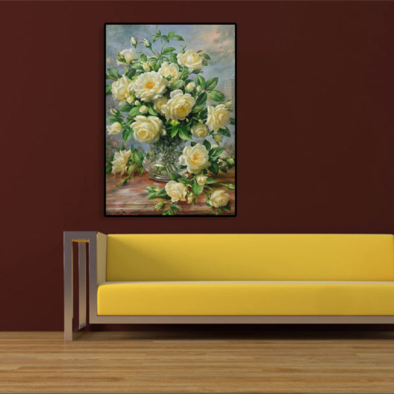 Canvas Textured Art Print Impressionism Flower Arrangement Painting, Multiple Sizes Clearhalo 'Arts' 'Canvas Art' 1761284