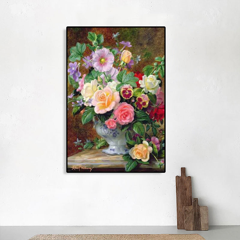 Canvas Textured Art Print Impressionism Flower Arrangement Painting, Multiple Sizes Clearhalo 'Arts' 'Canvas Art' 1761287