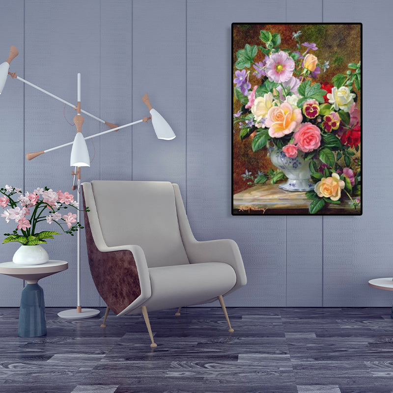 Canvas Textured Art Print Impressionism Flower Arrangement Painting, Multiple Sizes Clearhalo 'Arts' 'Canvas Art' 1761288