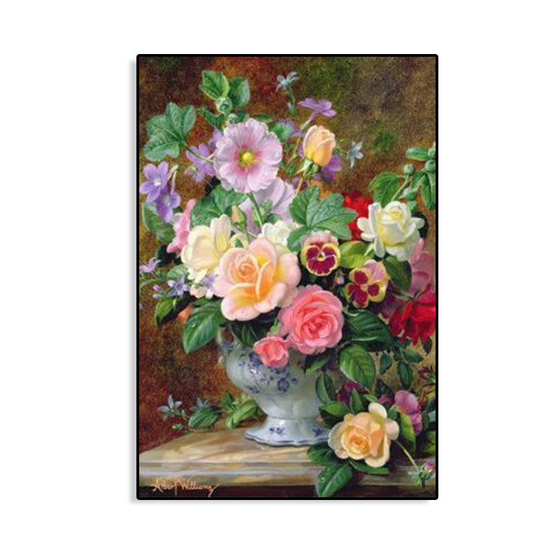 Canvas Textured Art Print Impressionism Flower Arrangement Painting, Multiple Sizes Clearhalo 'Arts' 'Canvas Art' 1761289