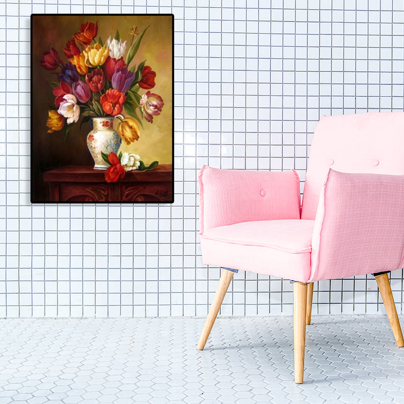 Canvas Textured Art Print Impressionism Flower Arrangement Painting, Multiple Sizes Clearhalo 'Arts' 'Canvas Art' 1761292