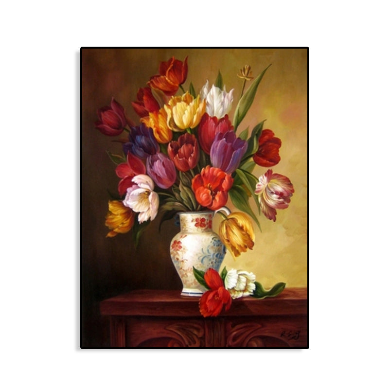 Canvas Textured Art Print Impressionism Flower Arrangement Painting, Multiple Sizes Clearhalo 'Arts' 'Canvas Art' 1761293