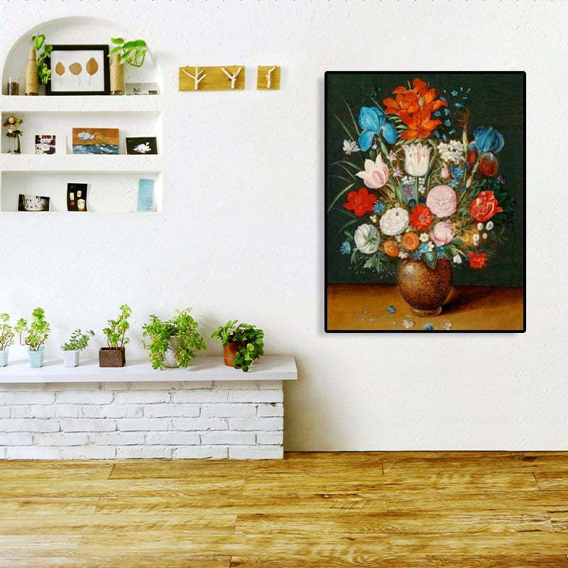 Canvas Textured Art Print Impressionism Flower Arrangement Painting, Multiple Sizes Blue Clearhalo 'Arts' 'Canvas Art' 1761294