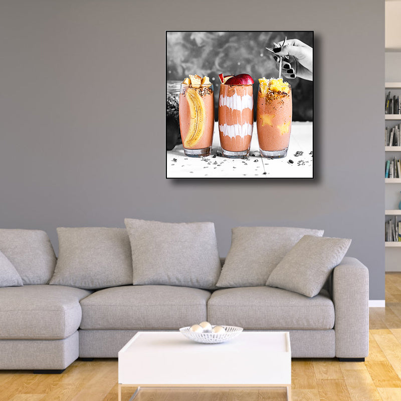 Photographs Breakfast Canvas Art Modern Tasty Food Wall Decor in Light Color for Cafe Clearhalo 'Art Gallery' 'Canvas Art' 'Contemporary Art Gallery' 'Modern' Arts' 1761307